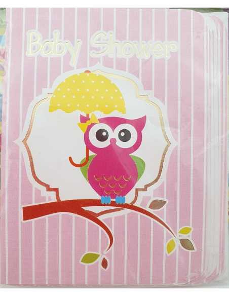 INVITACION x 10 BABY SHOWER BUHO NENA