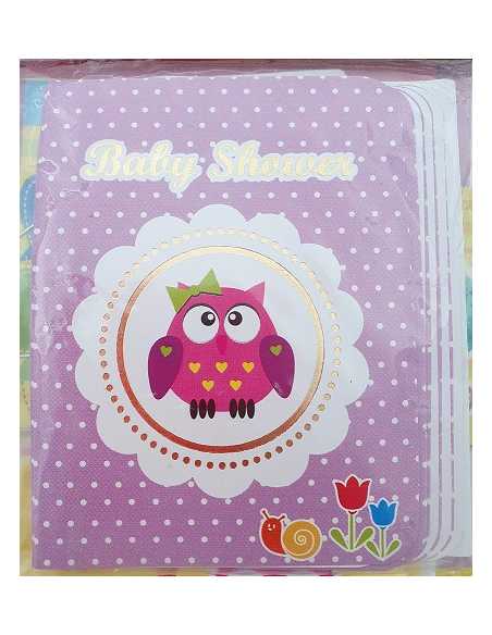 INVITACION x 10 BABY SHOWER BUHO NENA