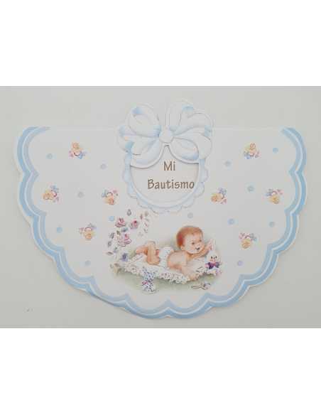 INVITACION x10 BAUTISMO BABERO NENE
