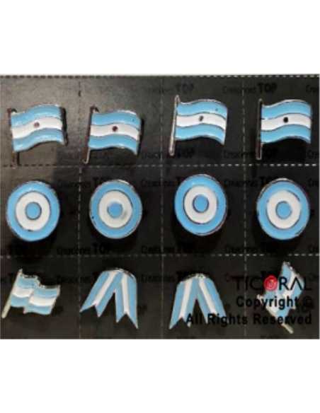 PINS PATRIOS TOP BORDE PLATEADO x1