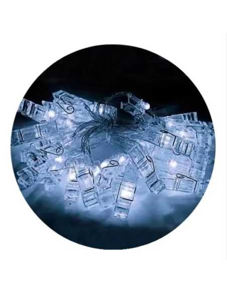 GUIRNALDA LED BROCHE 20 LUCES 4M FRIA 3 PILAS AA