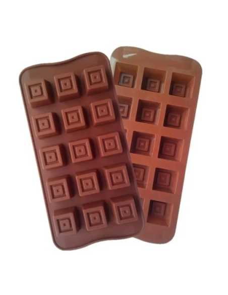 MOLDE BOMBON SILICONA CUADRADO DOBLE