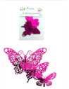 ADORNO MARIPOSA 3D GIBREADO 6u FUCSIA