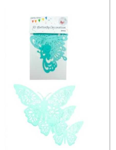 ADORNO MARIPOSA VERDE PASTEL MODELOS SURTIDOS x6