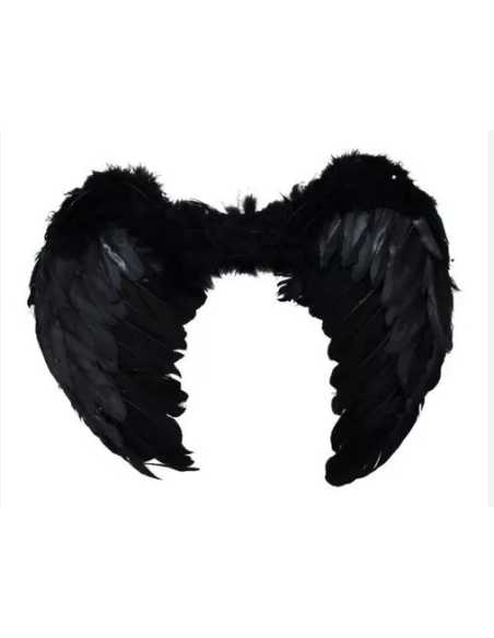 PROMO ALAS DE ANGEL CON PLUMAS NEGRAS 60x44cm