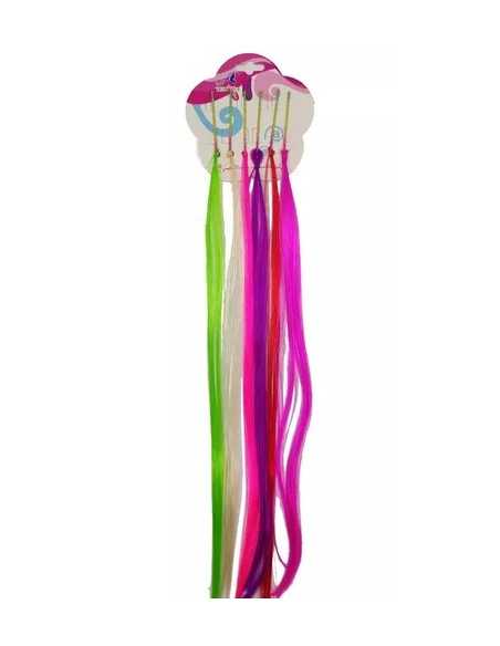 EXTENSION MECHON LISO CON BROCHE COLORES SURTIDOS