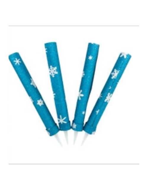 BENGALA x1 12cm PREMIUM DECORADA GIBRE CELESTE CRISTAL DE HIELO