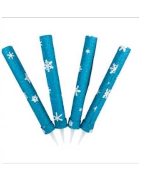 BENGALA x1 12cm PREMIUM DECORADA GIBRE CELESTE CRISTAL DE HIELO