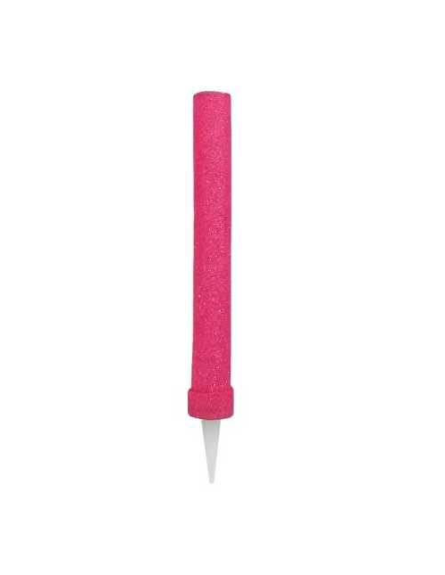 BENGALA x1 12cm PREMIUM DECORADA ROSA FLUO