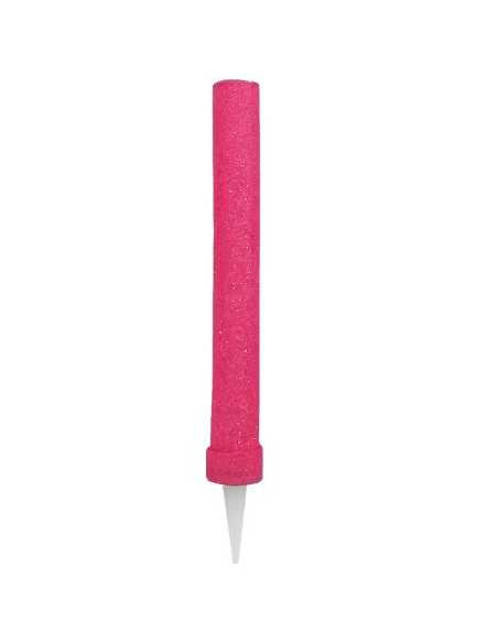 BENGALA x1 12cm PREMIUM DECORADA ROSA FLUO