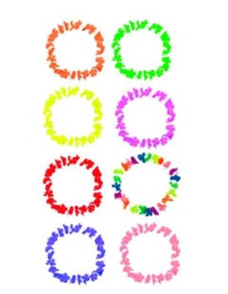 COLLAR DE FLORES DE TELA COLORES SURTIDOS x1