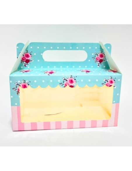 VALIJA 25*14*13 CON VISOR ROSITAS CELESTES