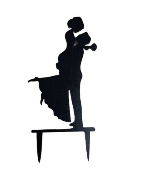 TOPPER CAKE MDF NEGRO NOVIO ALZA NOVIA
