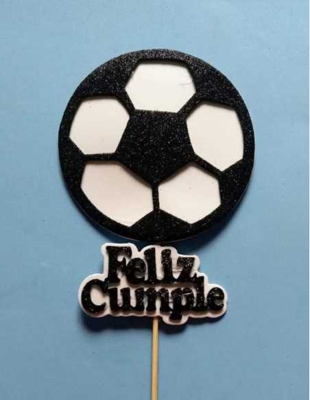 TOPPER GOMA EVA PINCHE PELOTA BLANCA Y NEGRO