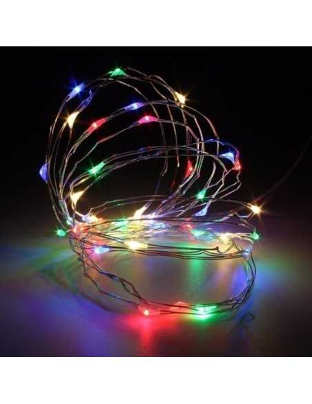 GUIRNALDA MICROLED ALAMBRE DECO 10 LUCES 50cm MULTICOLOR x1