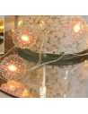 GUIRNALDA LED 20 LUCES 4MTS MARGARITAS PILA AA Y USB ROSA