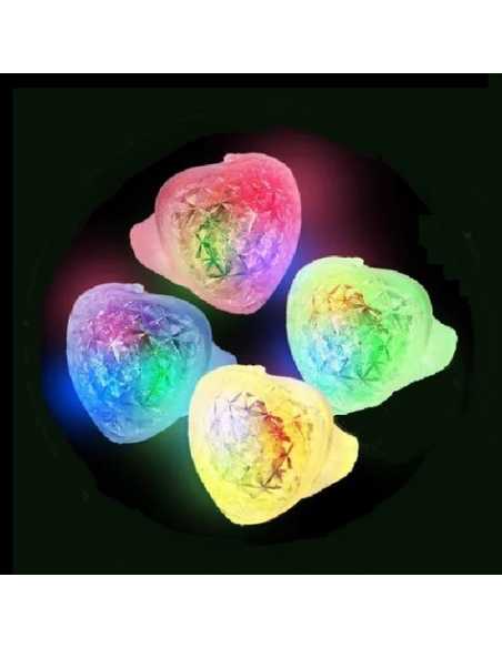 ANILLO LUMINOSO SILICONA CORAZON FACETADO x1