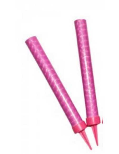 BENGALA 12cm PREMIUM DECORADA ROSA FLUO x1