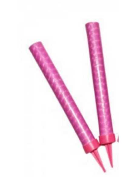 BENGALA 12cm PREMIUM DECORADA ROSA FLUO x1