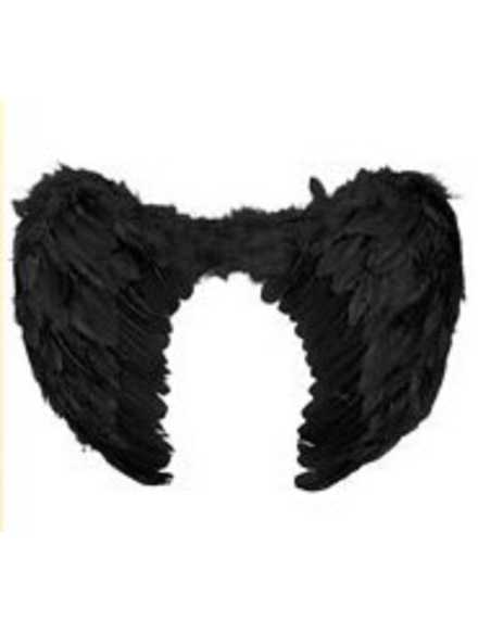 ALAS DE ANGEL CON PLUMAS CHICA NEGRA 45x35cm