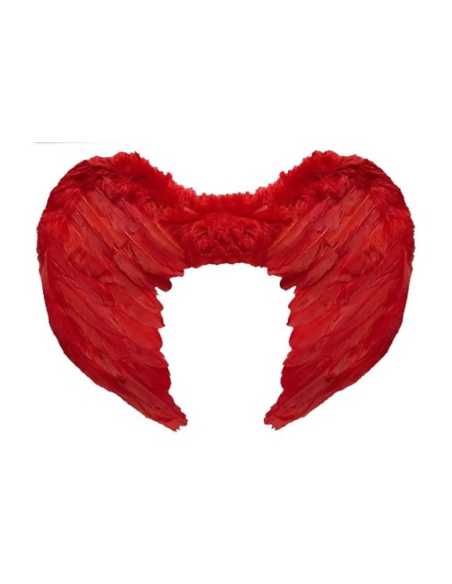ALAS DE ANGEL CON PLUMAS CHICA ROJA 45x35cm