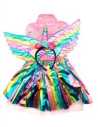 SET UNICORNIO ALAS Y ROSAS ARCOIRIS CON TUTU 3 PIEZAS