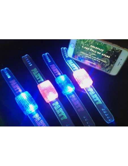 PULSERA LUMINOSA AUDIORITMICA PARTY AZUL x1