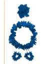 SET DE FLORES PREMIUM (COLLAR PULSERAS CORONA) AZUL x1
