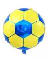 GLOBO METALIZADO 10" (24cm) PELOTA DE FUTBOL AZUL Y AMARILLA x1