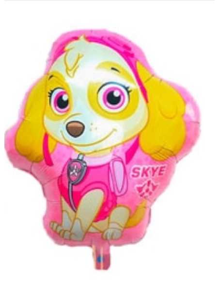 GLOBO METALIZADO PERSONAJES SILUETA 65cm PAW PATROL ROSA SKYE x1