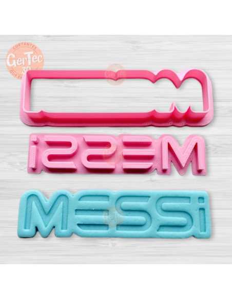 CORTANTE + STAMP 8,5cm MESSI TEXTO