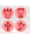 SET MINI SELLOS x4u BAUTISMO/COMUNION 2cm