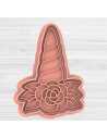 CORTANTE + STAMP 8cm CUERNO UNICORNIO CON FLOR