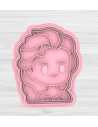 CORTANTE + STAMP 8cm PRINCESA ELSA ESTILO FUNKO