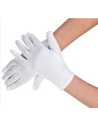 GUANTES BLANCOS DE TELA ADULTO CORTO LYCRA x1
