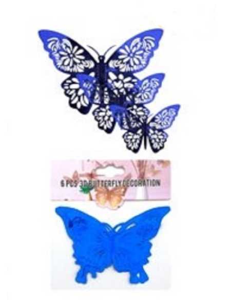 ADORNO MARIPOSA METALIZADO AZUL MODELOS SURTIDOS x6