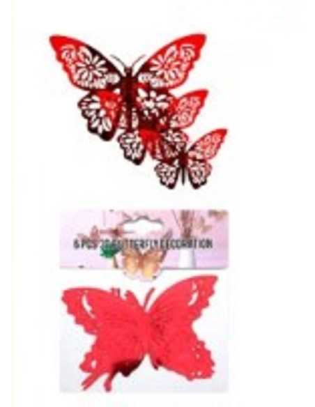 ADORNO MARIPOSA ROJO MODELOS SURTIDOS x6