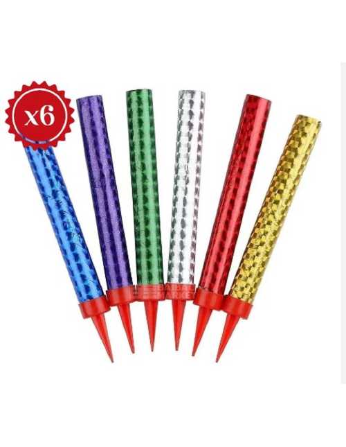 BENGALA HOLOGRAFICA x6 COLORES SURTIDOS x1