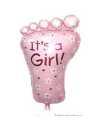 GLOBO X UNIDAD METALIZADO SILUETA 28" 72cm PIECITO IT A GIRL ROSA