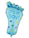 GLOBO X UNIDAD METALIZADO SILUETA 28" 72cm PIECITO IT A BOY CELESTE