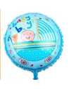 GLOBO METALIZADO 18" 45cm COCHE BABY GIRL CELESTE x1