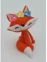 ADORNO PORCELANA ANIMALITO DE BOSQUE C/FLORES ZORRITO