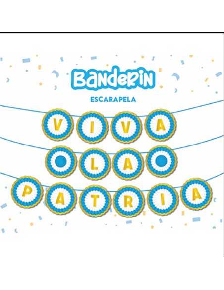 BANDERIN VIVA LA PATRIA CON STAMPING x 1