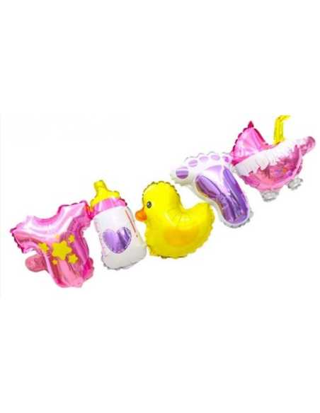 GLOBO METALIZADO GUIRNALDA BABY SHOWER GIRL 90x25cm x1