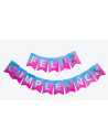 BANDERIN LISO FELIZ CUMPLEAÑOS CON LETRA ROMANA DEGRADE x1