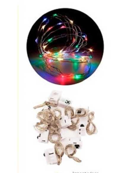 GUIRNALDA MICROLED ALAMBRE DECO 10 LUCES 1M MULTICOLOR CON SECUENCIAS x1