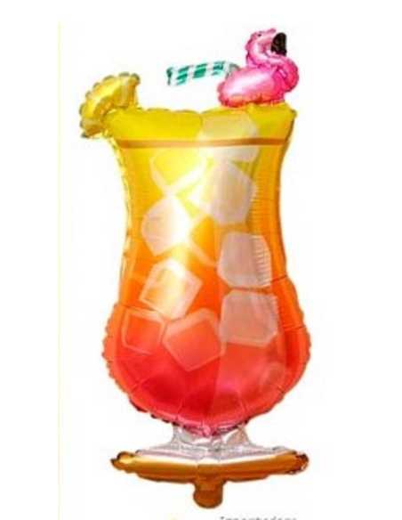 GLOBO METALIZADO 75cm TRAGO CON SORBETE Y HIELO x1