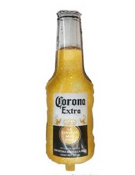 GLOBO METALIZADO SILUETA GRANDE 36" 92cm BOTELLA CERVEZA CORONA x1