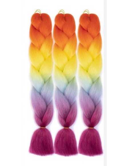 EXTENCIONES TRENZA CON HEBILLA ARCOIRIS MODELO
