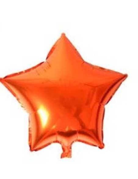 GLOBO METALIZADO ESTRELLA 18" 45cm NARANJA